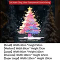 Pegatina estática de árbol de Navidad rosa en cinco tamaños para decoración - Pequeño (40*50CM) / Multicolor (Estática sin pegamento)