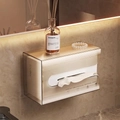 Wall-mounted transparent acrylic tissue box with gold accents, dimensions 190x95x120mm - Suction Cup Pattern 1 Pack / Clear