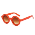 Retro-Sonnenbrille mit dickem rundem Rahmen in hellem Orange und braunen Verlaufsgläsern - Normal / Orangefarbener Rahmen Braune Verlaufsgläser