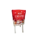 Red Christmas chair cover with Santa and Reindeer print for dining chair decor - Christmas Single Side Print 6