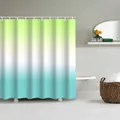 Wasserdichter Duschvorhang aus Polyester mit modernem grün-blauem Farbverlauf und Ringen - 90*180CM (Mit Haken) / Verlauf Grün Weiß Blau