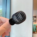 Pince à cheveux cage noire avec strass brillants pour queue de cheval haute - Citrouille Strass / Métal canon