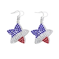 Star-shaped earrings with red white and blue rhinestones for USA Independence Day - Full Zirconia Pentagram