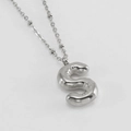 Silver-plated balloon letter S pendant necklace made of high-quality stainless steel - Letter S / Steel