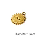 18k gold plated 18mm evil eye sunburst pendant charm in polished stainless steel finish - 18mm Sun Eye Round