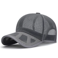 Grey breathable honeycomb mesh baseball cap for summer outdoor sports and sun protection - Dark Gray