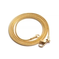 Polished 1.2mm gold plated stainless steel snake bone chain with lobster clasp - Regular Fit / 0.9mm (45cm) / Gold