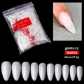 Set of 500 milky white almond shaped artificial nails in 10 sizes for professional manicure - Natural Color Almond Shape (gj0433-22)