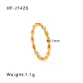 Anello sottile 2mm in acciaio inossidabile dorato con design minimalista a olive - US 6 / Oro