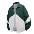 Heren sportjack met kleurvlakken, mesh voering en elastische manchetten in groen - S / Groen