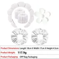 White sponge headband set with plush wristbands and floral hair claw for skincare - 1# White Series Flower 6-Piece Set