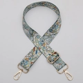 Adjustable wide replacement shoulder strap with colorful ethnic geometric patterns - No.640 Gold Hook