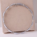 Elegant silver choker necklace featuring a full wrap of sparkling round-cut cubic zirconia - Water Drop Zirconia Style C / Silver