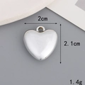 Silver UV heart pendant detail showing dimensions 2cm x 2.1cm and weight 1.4g - 20mm*21mm Heart / Silver