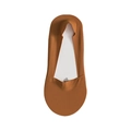 Caramel brown seamless ice silk no-show socks with reinforced elastic trim for women - One Size / Brick Red
