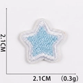 Dettaglio toppa ricamata a stella azzurra con dimensioni 2.1cm e peso di circa 0.3g - N. 14-Stella blu
