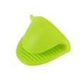 Heat resistant green silicone oven mitt with anti-slip grip and hanging hole design - Green (Single)
