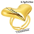 Detailansicht mit Maßen und Gewicht des goldfarbenen Herz-Edelstahlrings für Damen - Gold (J730-G)