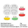 Funny cartoon eyes and mouth silicone mold with four cavities for DIY resin and crafts - 3#B880 Grey