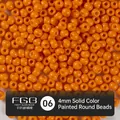Orange 4mm solid lacquered glass round beads for DIY jewelry and beadwork projects - 06