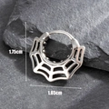 Orecchino in acciaio inossidabile argento a ragnatela con larghezza di 1,85 cm - Stile Ragnatela Traforata (S397)