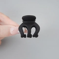 Mini pumpkin hair claw clip in matte black finish for elegant ponytail styling - 3.5cm / Black