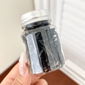 Barattolo di elastici per capelli neri monouso ad alta elasticità per donne e bimbi - Barattolo / 7# Anelli Grandi Nero Puro (Circa 100 Pezzi)