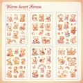 Cartoon bear PET decorative stickers 6-sheet set for DIY journals and phone cases - Cozy Bear