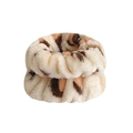 Set of two leopard print plush wristbands made of soft flannel for face washing - Yellow Leopard