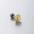 F136 Titanium cartilage stud earring featuring a brilliant round yellow zircon stone - Yellow (A41-5#)