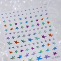 Autocollants nail art étoiles laser M-659 avec paillettes colorées et effet holographique - Style Étoile à Cinq Pointes (M-659)