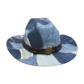 Cappello da cowboy vintage in denim patchwork con tessuti blu e stella di bronzo - Taglia unica / Patchwork Blu Chiaro (Stile Stella)