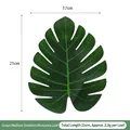 Artificial medium Monstera leaf in deep green, size 17x21cm for party decoration - Green Medium Stemless Monstera Leaf