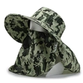 Cappello da sole mimetico verde militare con maschera rimovibile e protezione per il collo - Mimetico Verde