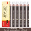 HENGSI 12-piece peel-off eyebrow pencil set in 07 Grey Brown waterproof formula - 12pcs/Box (Full Box) / 07# Grey Brown