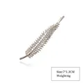Silver feather hair clip variant, 7x1.3CM metal leaf design for elegant styling - Style 13 Matte Silver