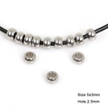 Cuentas espaciadoras redondas planas de acero inoxidable plateado 5x3mm para joyas - Espaciador redondo plano 5x3mm Agujero 2.5mm 20pcs/paquete