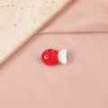Handmade red and white glass clownfish pendant bead for DIY jewelry necklace making - Red & White Striped Fish Double Loops (5#) / Steel