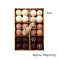 Set di 24 palline di Natale in feltro di lana color crema e marrone in scatola kraft - Stile A (Toni Neutri)