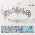 Corona da sposa in strass argento con misure dettagliate diametro 15cm e peso di 93g - Argento