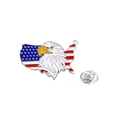 Pin esmaltado de bandera americana y águila, forma de mapa de EE. UU. con cierre de mariposa metal - Estilo Mapa Águila (C2801-4)