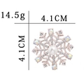 Sparkling snowflake brooch with white pearl and crystals in gold finish, 4.1cm size - C1646-2-Pearl Snowflake