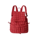 Zaino rosso trapuntato stile nuvola con trama imbottita e chiusura a coulisse - Rosso