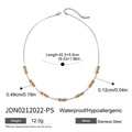 Two-tone gold and silver beaded stainless steel necklace with adjustable chain length - Gold and Silver Bi-color Beaded Style (JDN0212022-PS)