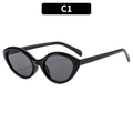 Occhiali da sole cat-eye neri classici con montatura spessa e lenti grigie colore C1 - Montatura Nera Lenti Grigie