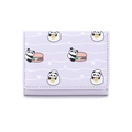 Portefeuille panda violet clair pour étudiants avec motifs mignons de nourriture - Violet