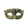 Masque de mascarade or antique avec textures en relief vintage et accents noirs mouchetés - Haut Plat Texturé Or