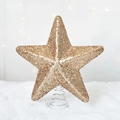 Étoile scintillante dorée pour sapin de Noël avec support à ressort pour déco festive - Doré