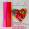 Colorful plastic balloon sticks and heart-shaped cup holders in assorted vibrant colors - 32CM Colorful Stick and Cup Set