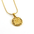 Collana a catena a serpente dorata con ciondolo rotondo e lettera F traforata - Lettera F